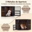 COSTWAY Jaula Esquinera para Perros Que Ahorra Espacio, Mueble Esquinera para Peque&ntilde;os Mascotas con Marco Met&aacute;lico, Estante para Comederos Ajustable 3 Niveles, Mesa Auxiliar Interior, 90 x 55 x 60 cm, , large indicador imagen numero 4