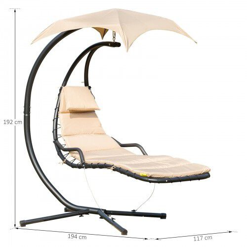 Outsunny Tumbona ergon&oacute;mica color Crema para jard&iacute;n, , large Imagen numero 2