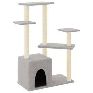 VidaXL Árbol Rascador con postes de sisal gris claro para gatos