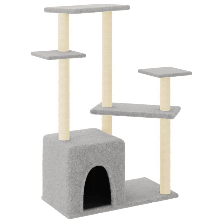 VidaXL Árbol Rascador con postes de sisal gris claro para gatos thumbnail