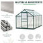 Outsunny Invernadero de Jardín 2x2,5 m Policarbonato y Aluminio Vivero Casero con Tragaluz Protección UV30 y Base 4,79 m² para Macetas Cultivo Plantas Flores Transparente, , large indicador imagen numero 5