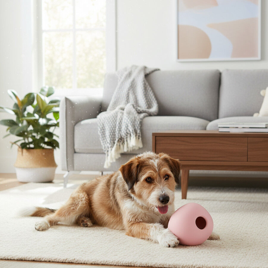 BECO Pelota Portagolosinas de Goma Rosa para perros, , large Imagen numero 1