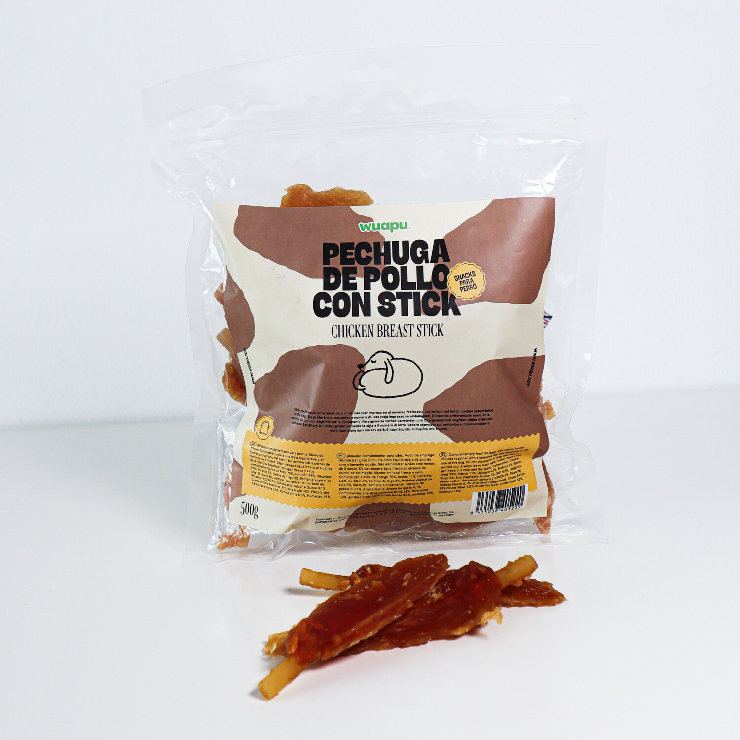 SNACK PARA PERRO EN STICK SABOR QUESO CON POLLO DESECADO WUAPU, , large Imagen numero 4