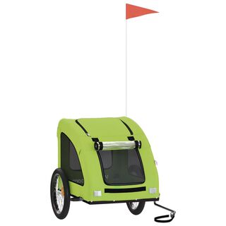 vidaXL Remolque bicicleta verde para Perros 