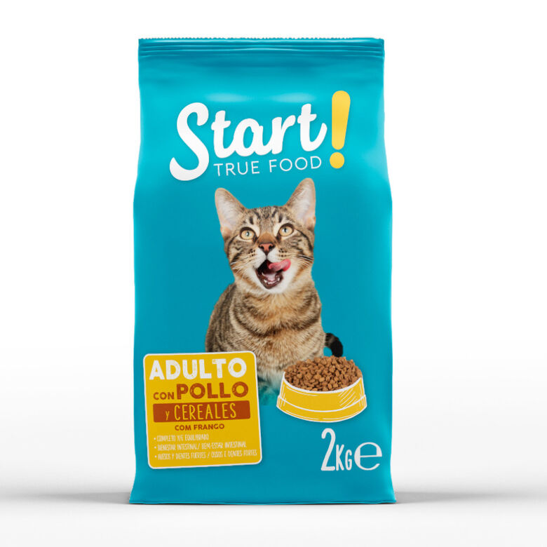 Start! Adult Pollo y Buey pienso para gatos