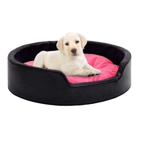 VidaXL Sof&aacute; Con Coj&iacute;n Lavable Negro y Rosa para perros y gatos, , large Imagen numero 1