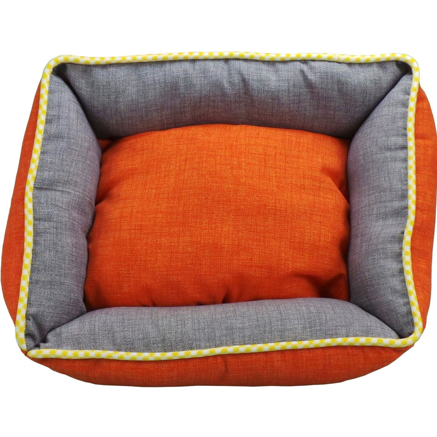 Cama Cuna Cuadrada Bicolor Reversible T4 70x60  Naranja/Gris, , large Imagen numero 2