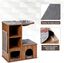 COSTWAY Mueble para Gatos Árbol Actividad para Gatos con Alfombra Rascadora y Colchonetas Casa de Madera de Gato, , large indicador imagen numero 5