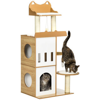 PawHut Árbol Roble y Blanco para Gatos 