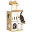 PawHut Árbol para Gatos Roble y Blanco, , large indicador imagen numero 1