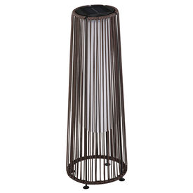 Outsunny Lámpara de Pie Solar Mimbre Ratán Marrón para Exterior