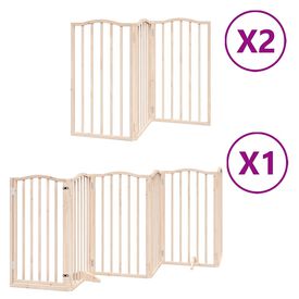 vidaXL Puerta para perros plegable 12 paneles madera de &aacute;lamo 960 cm