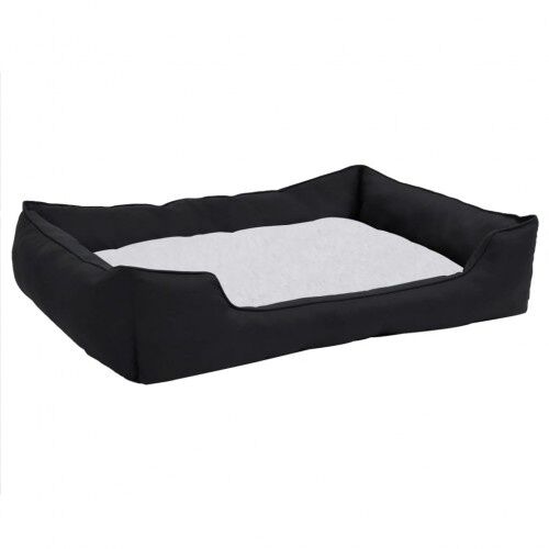 Vidaxl sof&aacute; acolchado rectangular con coj&iacute;n negro y blanco para perros, , large Imagen numero 4