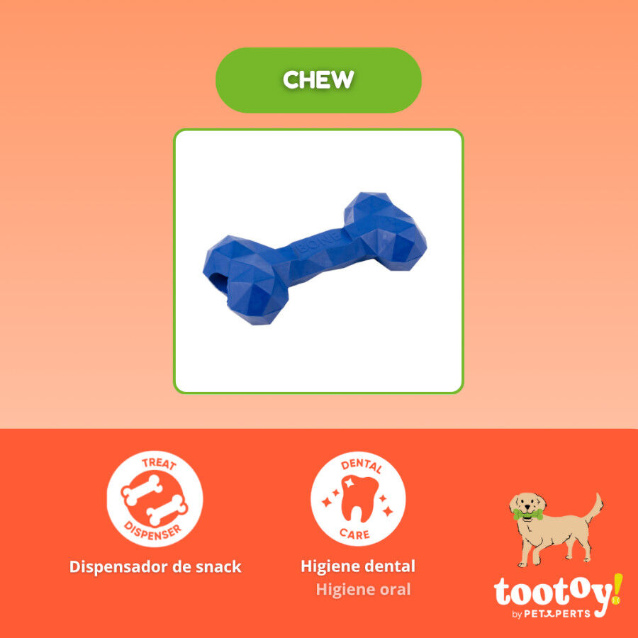 Tootoy! Hueso Portagolosinas de Goma Azul para perros, , large Imagen numero 3