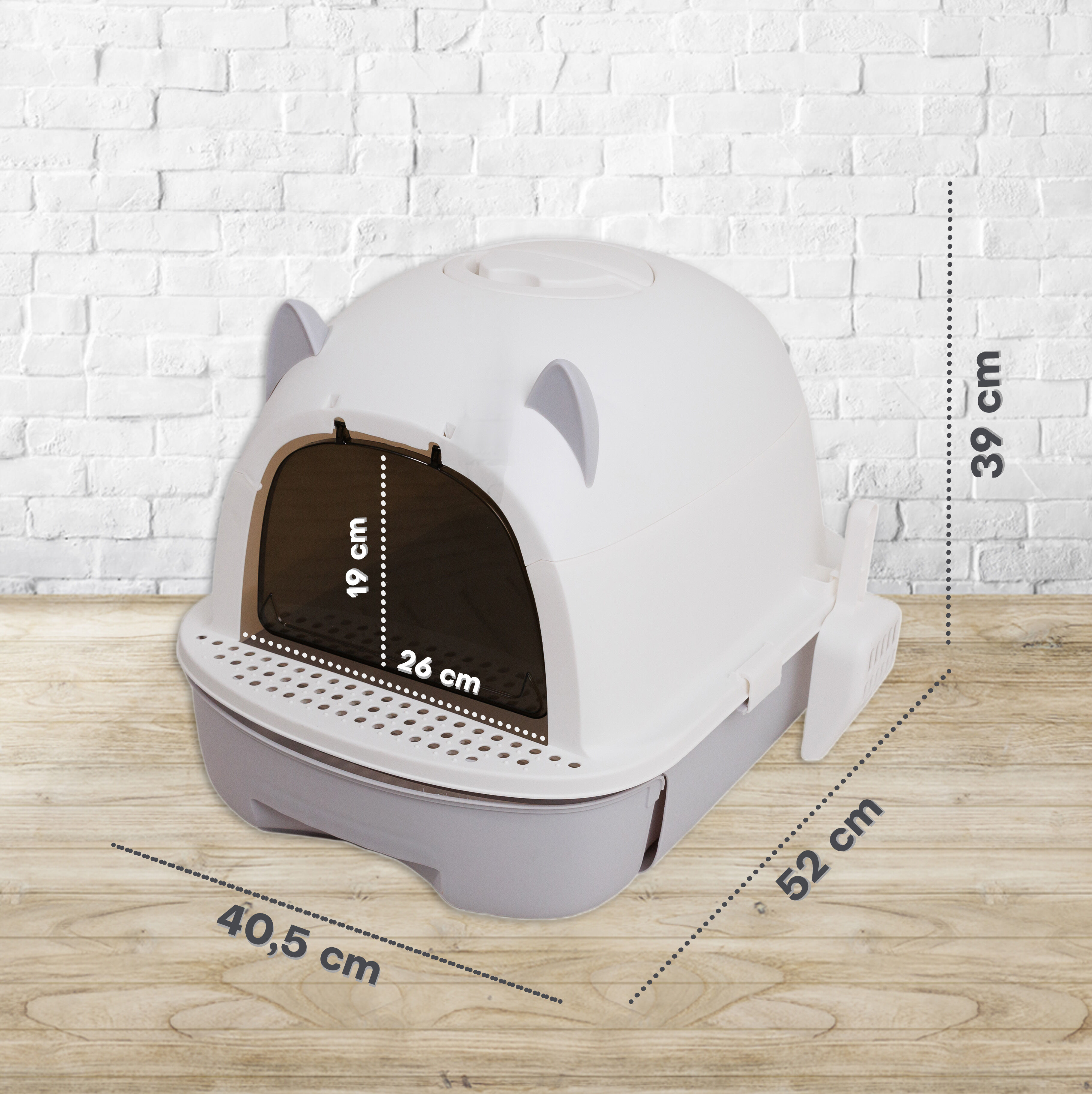 Arenero con Tapa Estilo Gato, Caj&oacute;n Deslizante y Pala, , large Imagen numero 3