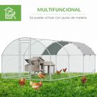 PawHut Gallinero para Exterior Grande Jaula de Acero Galvanizado con Techo de Tela Oxford Corral y Cerradura para 12-18 Gallinas Conejos Aves 5,7x2,8x1,97 m Plata, , large image number null