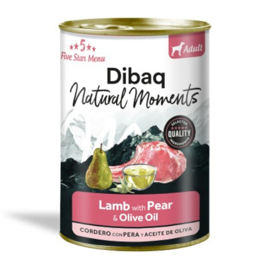 380 g Dibaq Natural Moments Lata Cordero con Pera para perro