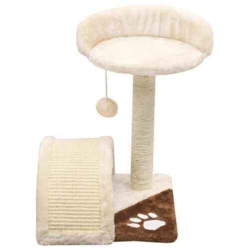 Rascado con poste de sisal para gatos color Beige y Marr&oacute;n, , large Imagen numero 3
