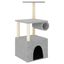 vidaXL Árbol rascador gatos con postes de sisal gris claro 109,5 cm, , large indicador imagen numero 1