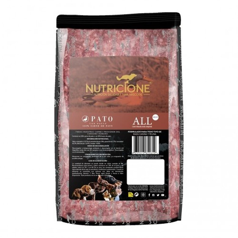 Nutricione BARF Carne de Pato con hueso para perros y gatos (Pack), , large image number null