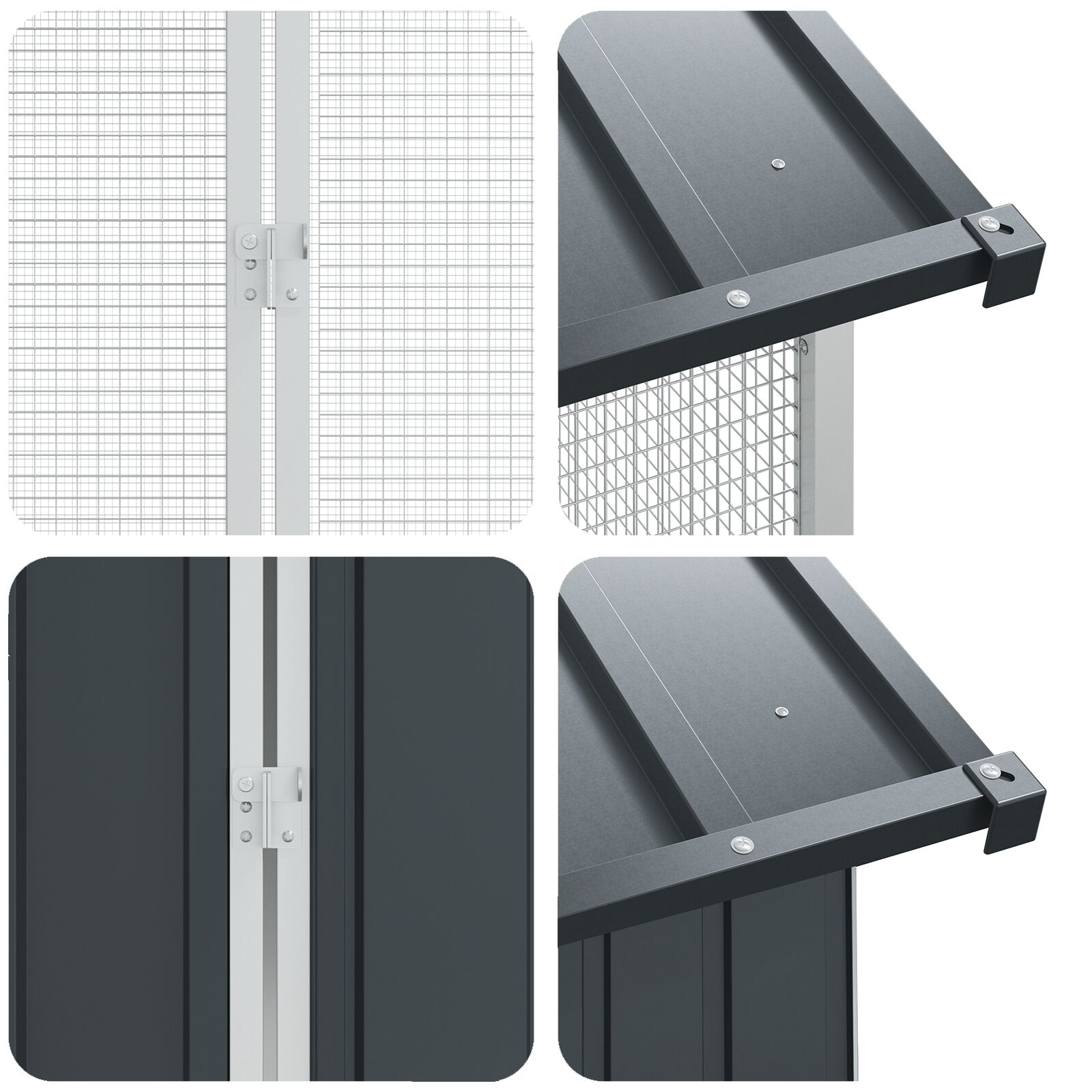 vidaXL Jaula para Aves Antracita 430 x 208 x 247 cm Acero galvanizado thumbnail