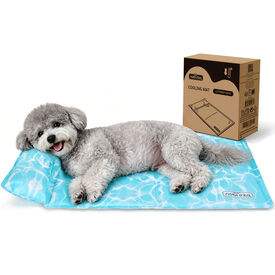 Nobleza Manta Refrescante con Almohada Cervical para Perros y Gatos &ndash; Gel Auto-refrescante sin Agua, Tela Oxford 300D Antidesgarro, 140x90 &ndash; Azul Claro