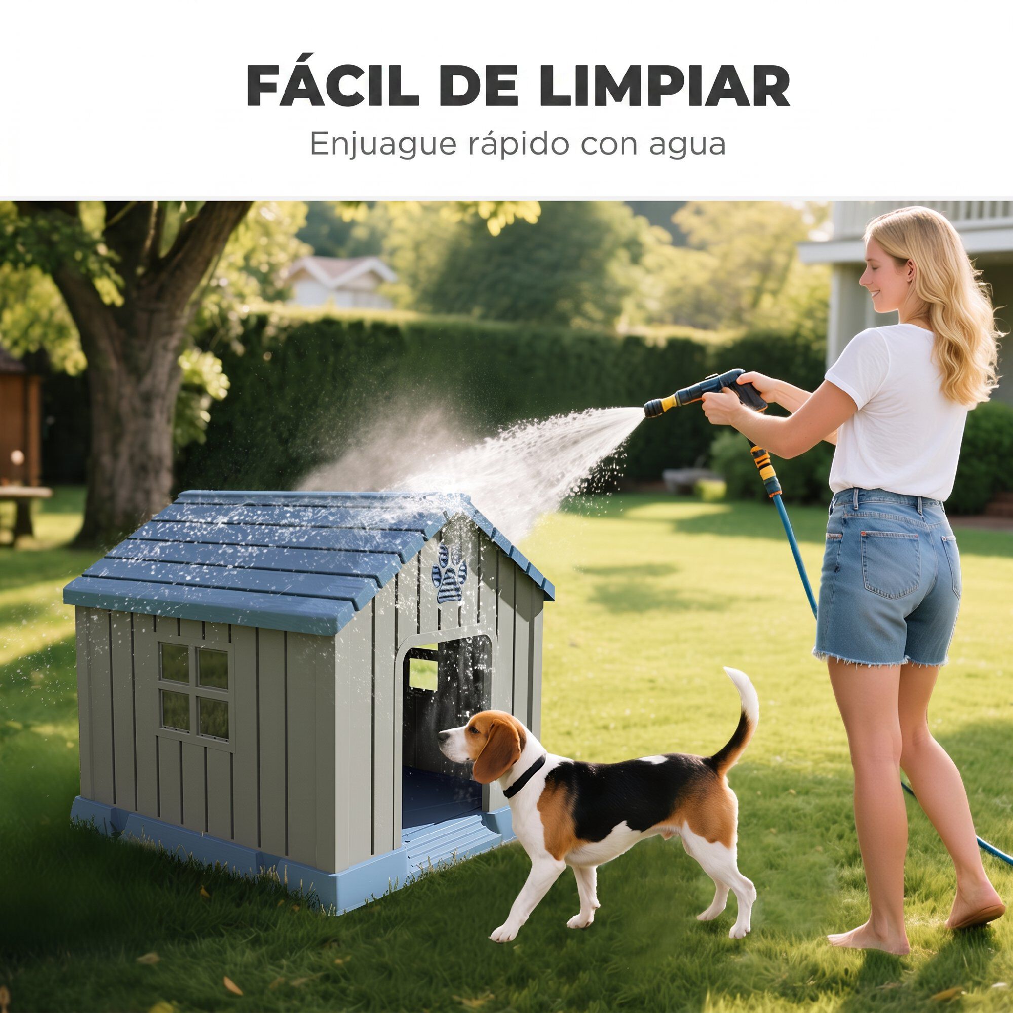 PawHut Caseta para Perro Gris, , large Imagen numero 5