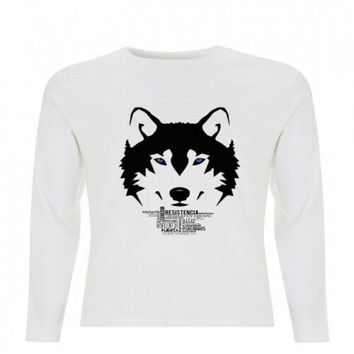 Camiseta unisex lobo color Blanco thumbnail