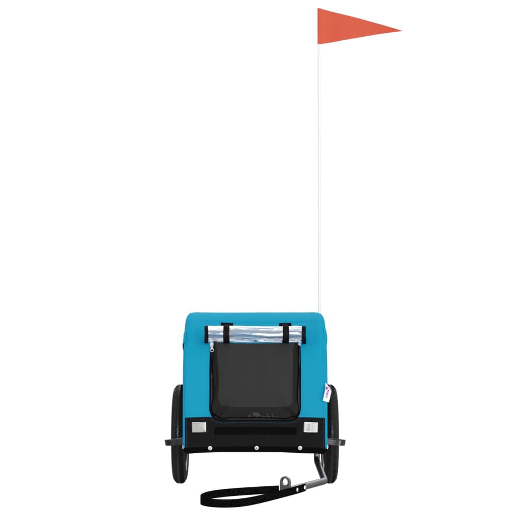 vidaXL Remolque de bicicleta para perros hierro tela Oxford azul negro, , large Imagen numero 2