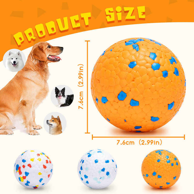 Nobleza Pelota Perro Indestructible Pack de 3 &ndash; Juguete Interactivo de Goma E-TPU Flotante y Ultrarresistente para Perros Peque&ntilde;os, Medianos y Grandes, Pelotas Limpiadientes &Oslash; 7,6 cm, , large Imagen numero 2