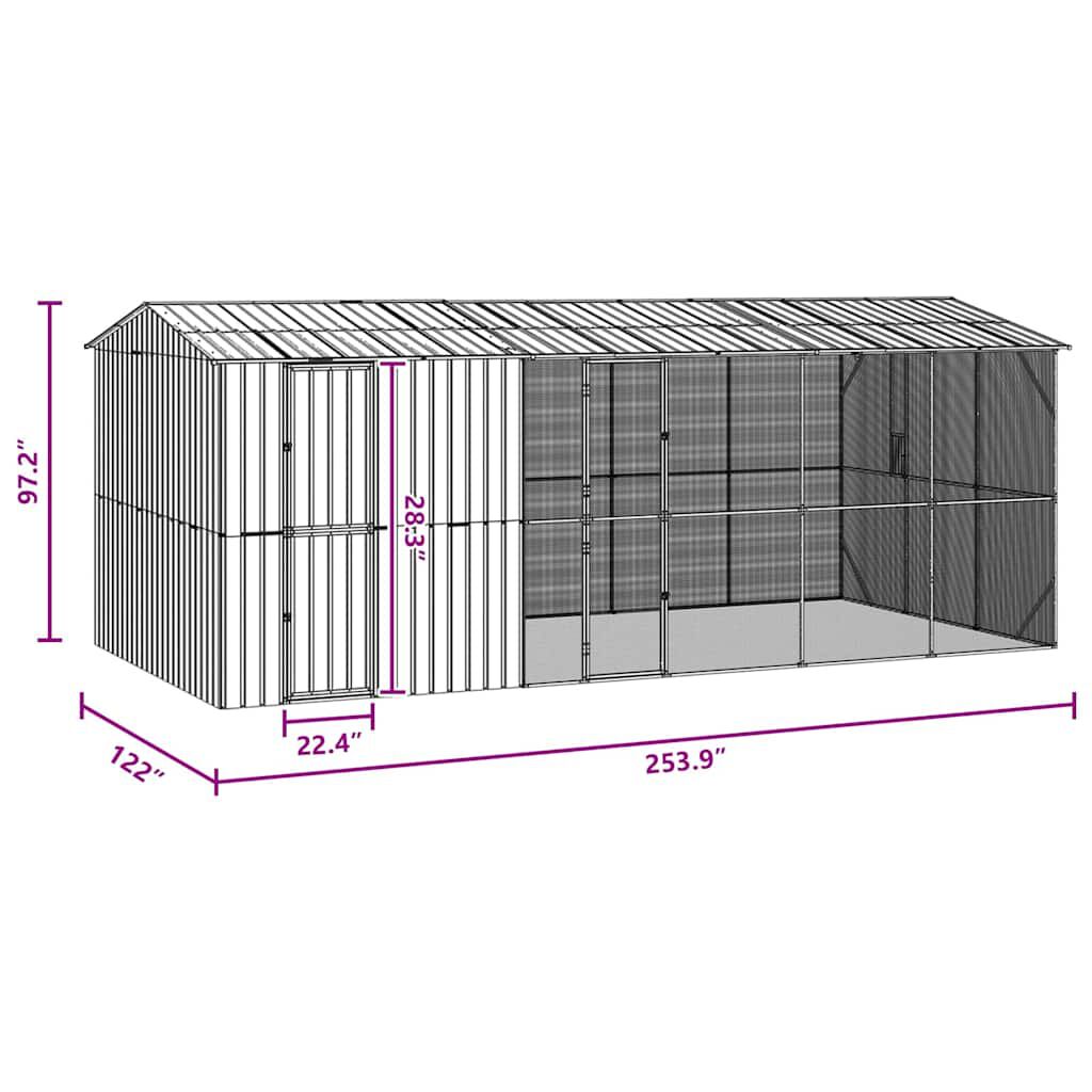 vidaXL Jaula para Aves Antracita 430 x 208 x 247 cm Acero galvanizado thumbnail