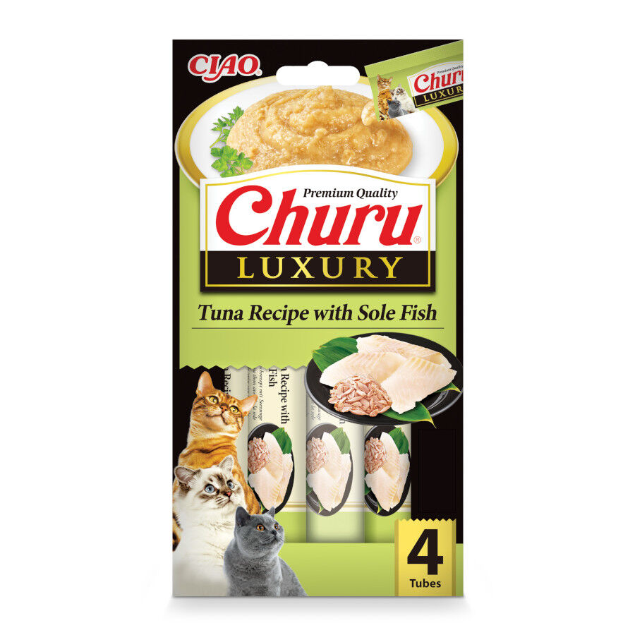 4 Sobres x 14 g Churu Luxury Snack At&uacute;n y Lenguado para gatos, , large Imagen numero 1