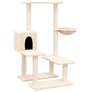 Vida XL Rascador con cama y postes de sisal crema para gatos