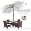 Outsunny Sombrilla de Jardín Ø230x216 cm Parasol de Terraza con Apertura Manual Ángulo Ajustable e Impermeable para Balcón Piscina Crema, , large indicador imagen numero 5