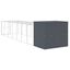 vidaXL Caseta perros con corral acero galvanizado gris 214x1069x181 cm, , large indicador imagen numero 13