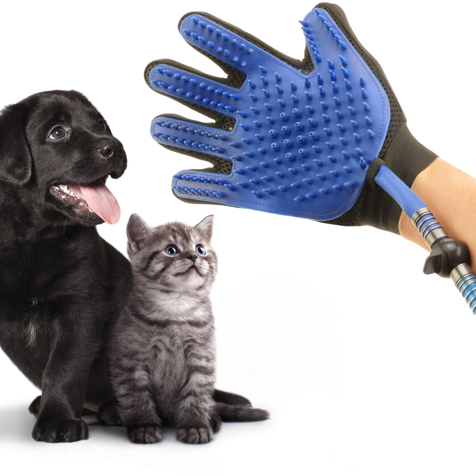 Guante de agua limpiador de perros. Ducha manual para mascotas con manguera y adaptadores, , large Imagen numero 3