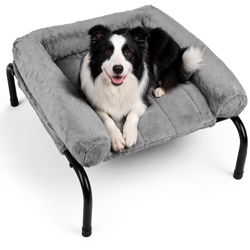 Nobleza Cama Elevada Sof&aacute; para Perros (XL-122*71*32cm) - Cama 2 en 1 Invierno/Verano con Coj&iacute;n de Felpa Desmontable, Cama T&eacute;rmica y Transpirable para Exterior e Interior, Gris, , large Imagen numero 6