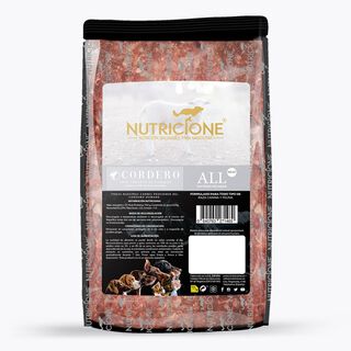 Nutricione all meat carne de cordero con hueso para perros y gatos