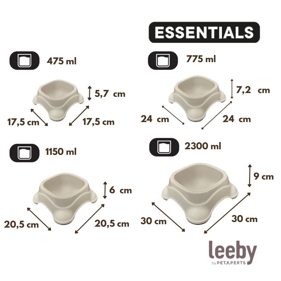 Leeby Comedero Pl&aacute;stico Taupe para perros, , large Imagen numero 4