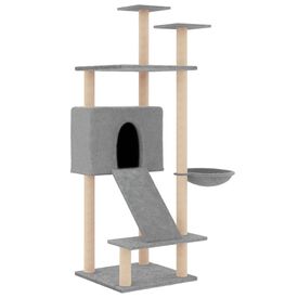 vidaXL Rascador con Postes de Sisal Gris Claro 153 cm para gatos
