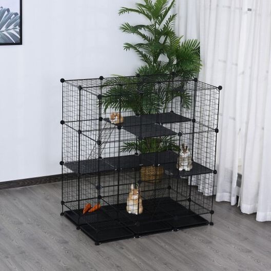 Jaula DIY PawHut para animales pequeños color Negro, , large image number null