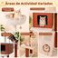 COSTWAY &Aacute;rbol para Gatos, Centro de Actividad para Mascotas | 77,5 x 29,5 x 51 cm Torre de Juego para Gatos con Casita, 3 Plataformas, Postes Rascadores, Rampa de Sisal con Agujero, , large indicador imagen numero 4
