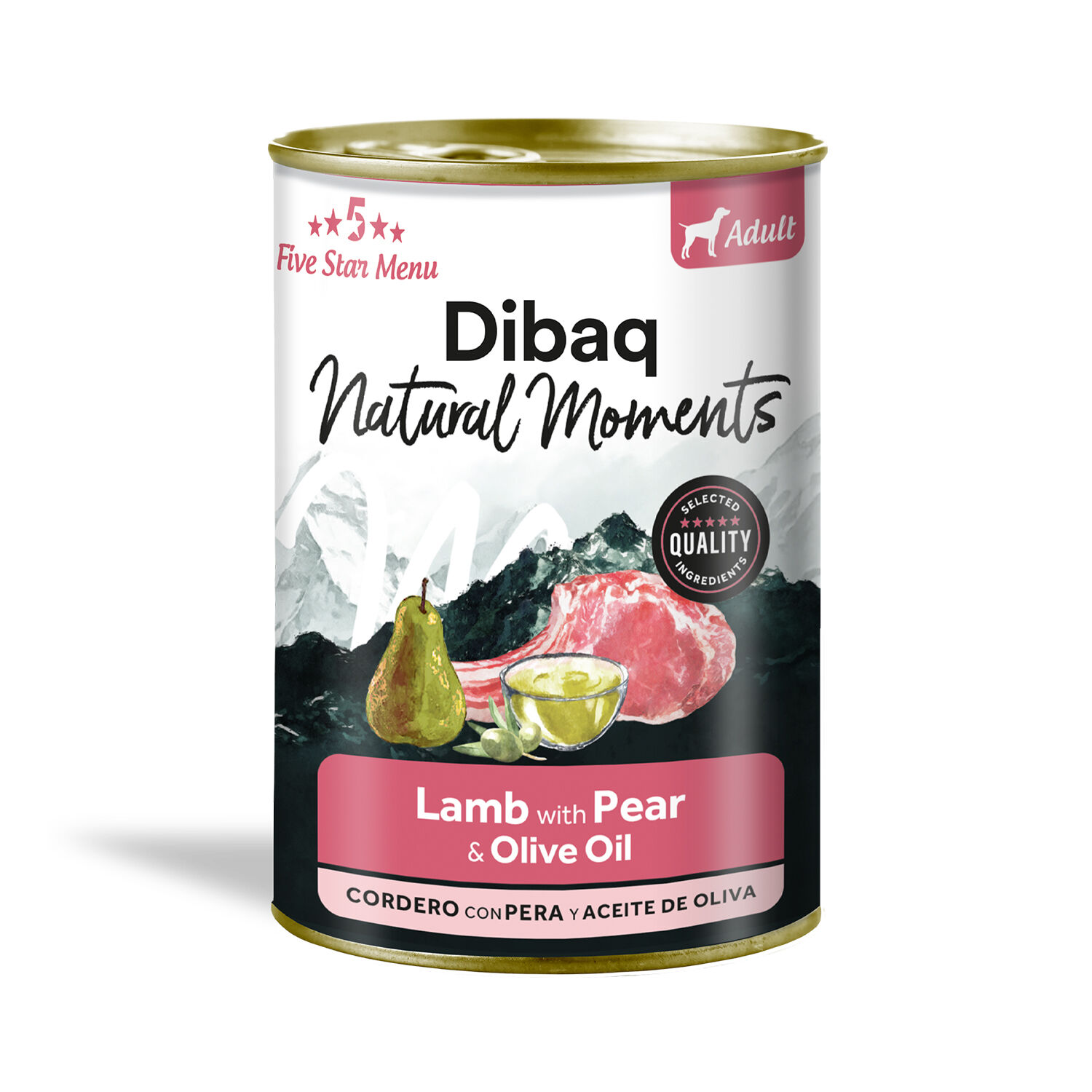 Dibaq Natural Moments Adulto Cordero con Pera, 12 latas x 380gr, , large Imagen numero 1