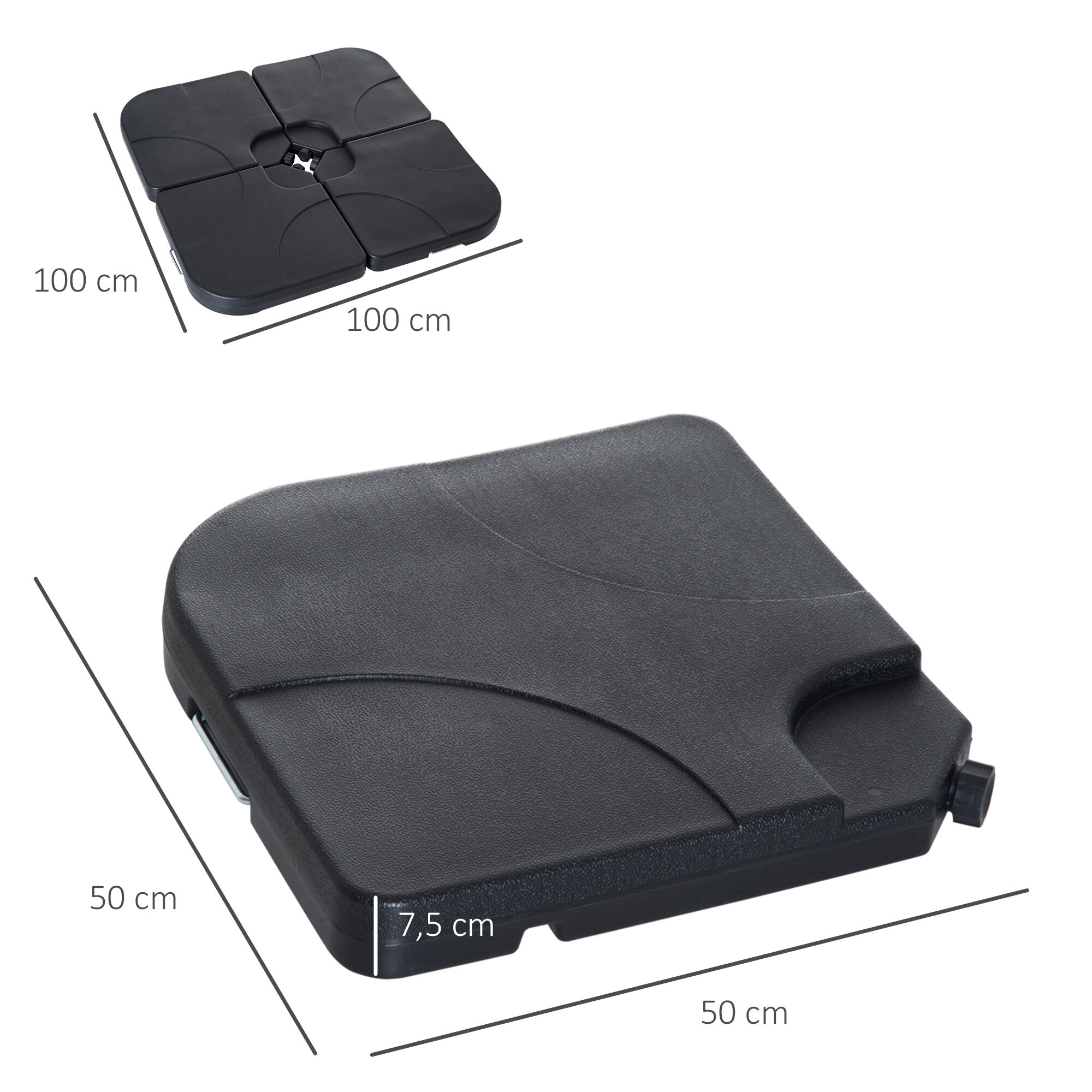 Outsunny Base para Parasol Negro para exterior thumbnail