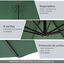 Outsunny Sombrilla de Jardín Ø300x250 cm Parasol Excéntrico Inclinable con Manivela Base Cruzada y Soporte de Acero Protección Solar para Terraza Exterior Verde, , large indicador imagen numero 5