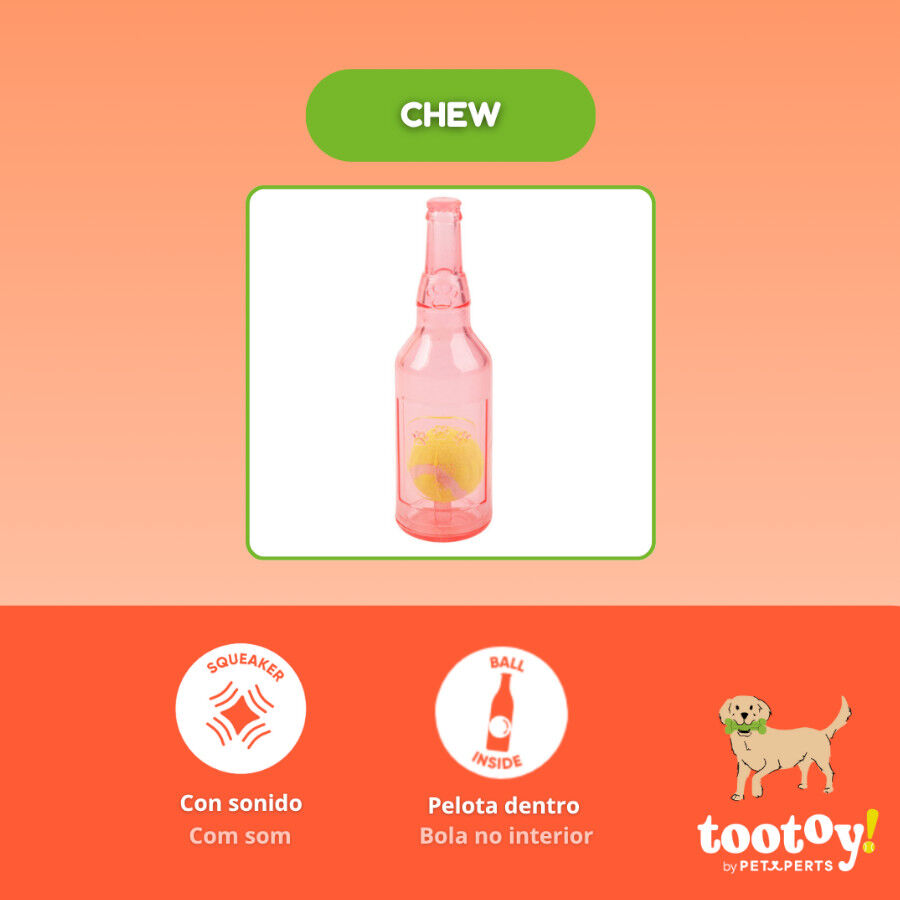 Tootoy! Mordedor Botella con Pelota de Goma para perros, , large Imagen numero 4