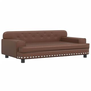 VidaXL Cama de cuero sintético color marrón para perros