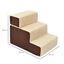 Escalera para gatos PawHut de 3 peldaños color Marrón y beige, , large indicador imagen numero 3