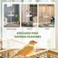 PawHut Comedero de Pájaros para Exterior con Ruedas Ø60x138 cm Comedero para Pájaros de Pie con 2 Cuenco de Acero Inoxidable y 2 Perchas para Jardín Terraza Blanco, , large indicador imagen numero 4