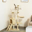 Pawhut árbol rascador beige con nidos y plataforma para gatos, , large indicador imagen numero 2